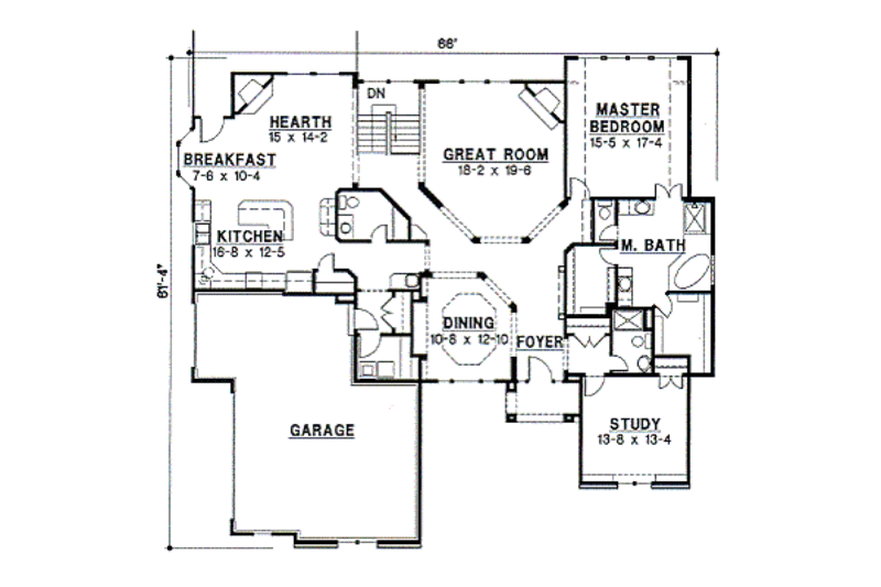 Cottage Style House Plan - 4 Beds 4 Baths 3763 Sq/Ft Plan #67-267 ...