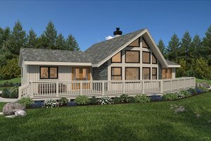 Exterior - Front Elevation 4 for Cabin House Plan #47-880 - 3 bed, 2 bath