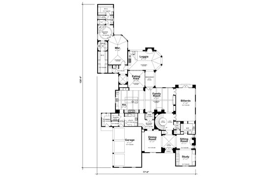Floor Plan - Main Floor for European House Plan #20-2167 - 5 bed, 7 bath