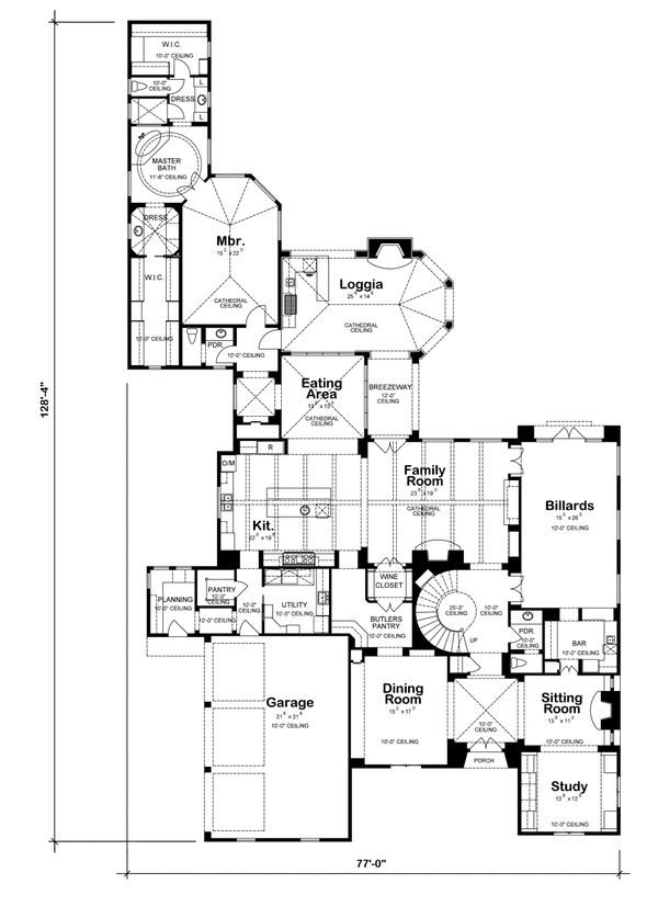 Dream House Plan - European Floor Plan - Main Floor Plan #20-2167