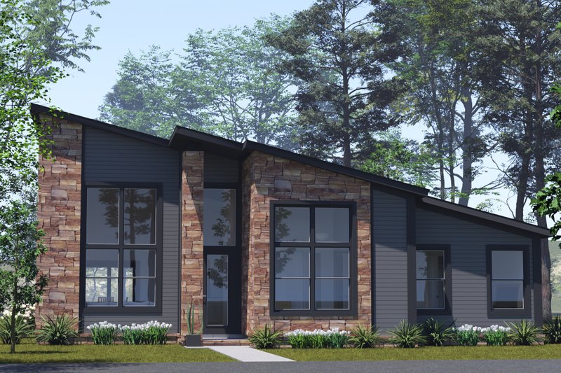 Modern Style House Plan - 3 Beds 2 Baths 1341 Sq/Ft Plan #513-2365 ...
