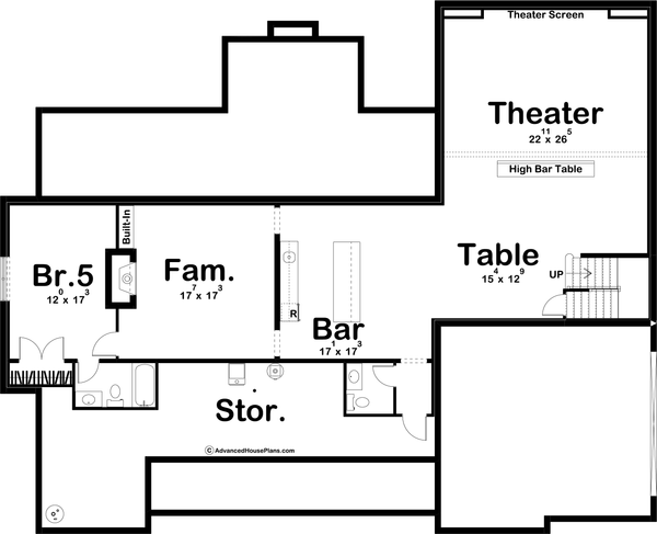 Dream House Plan - Modern Floor Plan - Lower Floor Plan #455-300