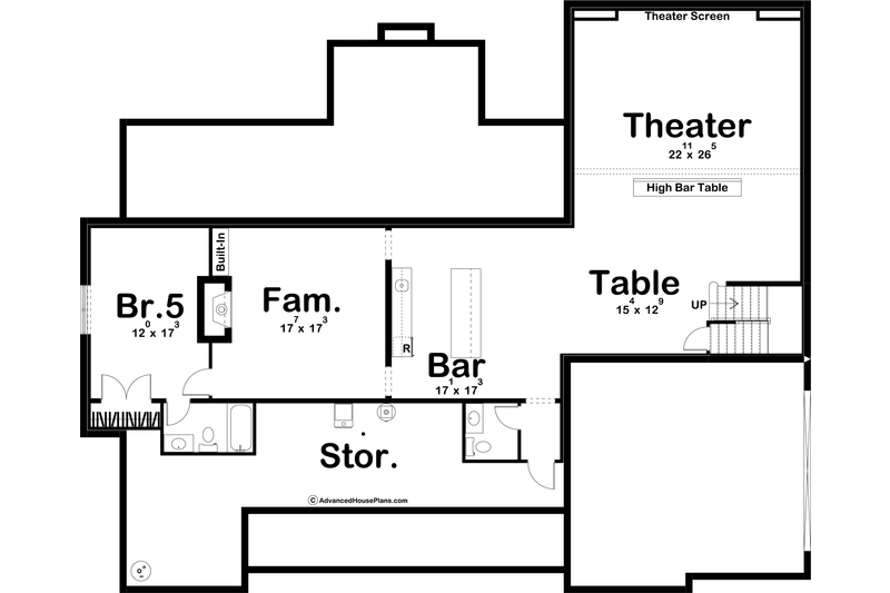 Dream House Plan - Floor Plan - Lower Floor for Modern House Plan #455-300 - 4 bed, 2.5 bath