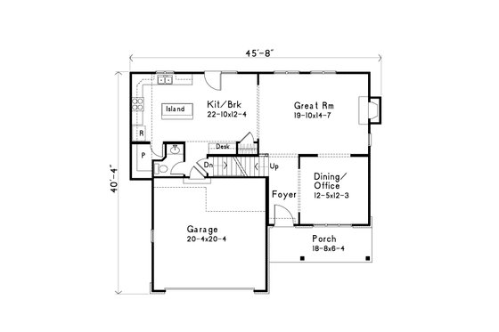 Floor Plan - Main Floor for Traditional House Plan #22-641 - 3 bed, 2.5 bath