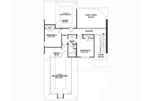 Floor Plan - Upper Floor for European House Plan #81-227 - 3 bed, 2.5 bath