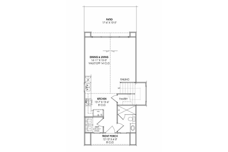 Architectural House Design - Floor Plan - Main Floor for Cabin House Plan #1096-198 - 1 bed, 1 bath