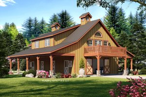 Country Exterior - Front Elevation Plan #932-766