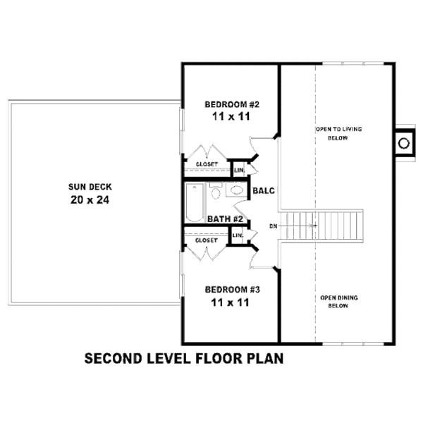 Contemporary Floor Plan - Upper Floor Plan #81-13767