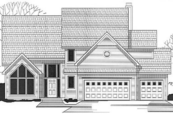 Exterior - Front Elevation for Traditional House Plan #67-261 - 4 bed, 4 bath