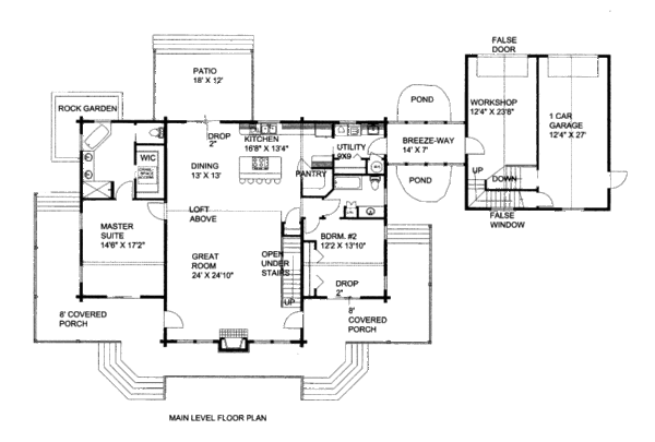 Dream House Plan - Log Floor Plan - Main Floor Plan #117-593