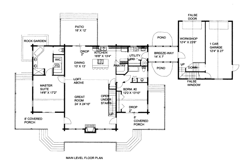 Architectural House Design - Floor Plan - Main Floor for Log House Plan #117-593 - 3 bed, 3 bath