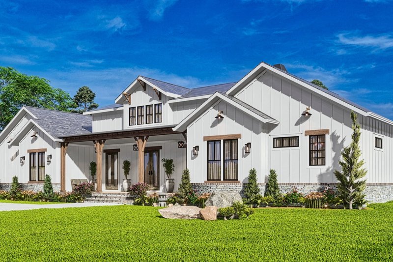 Architectural House Design - Exterior - Front Elevation 6 for Farmhouse House Plan #54-581 - 4 bed, 3.5 bath