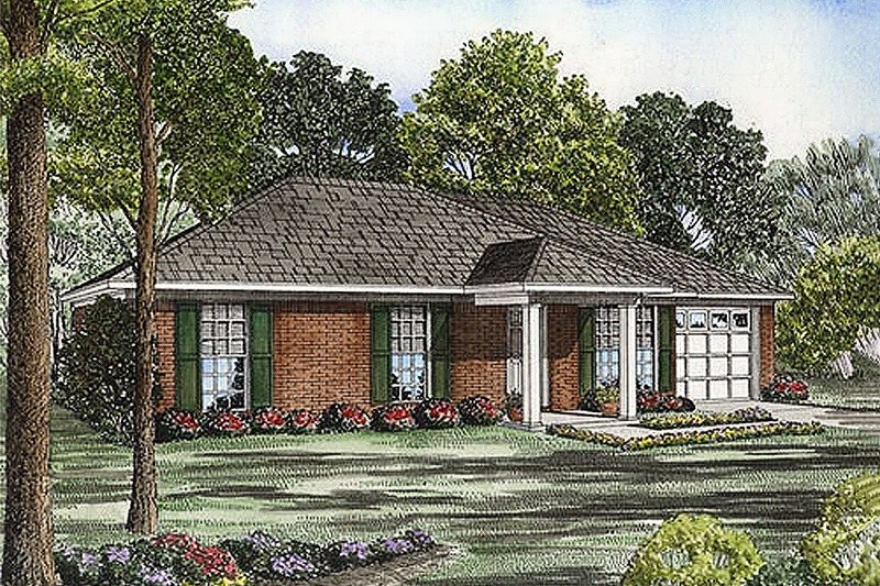House Blueprint - Southern Exterior - Front Elevation Plan #17-2082