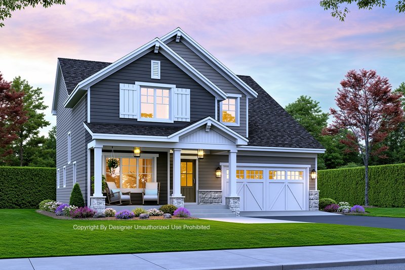 House Blueprint - Craftsman Exterior - Front Elevation Plan #51-1359