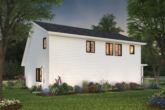 Exterior - Rear Elevation 1 for Traditional House Plan #18-318 - 2 bed, 2 bath