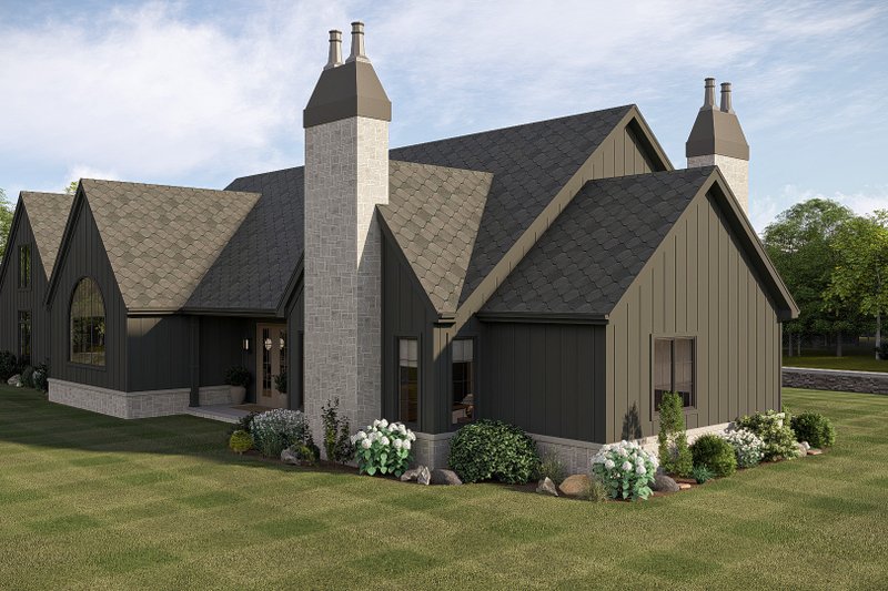 House Plan Design - Exterior - Rear Elevation 2 for Cottage House Plan #455-738 - 4 bed, 3.5 bath