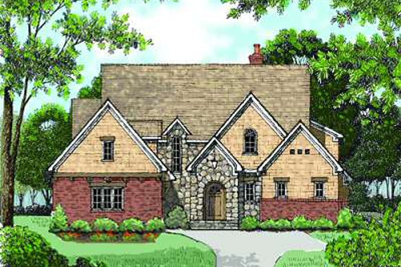 House Blueprint - European Exterior - Front Elevation Plan #413-145