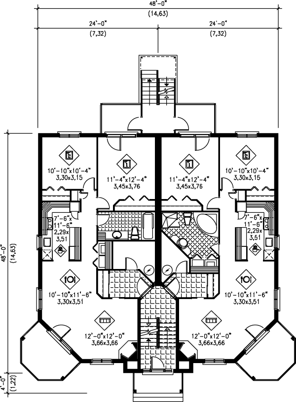 European Floor Plan - Main Floor Plan #25-304
