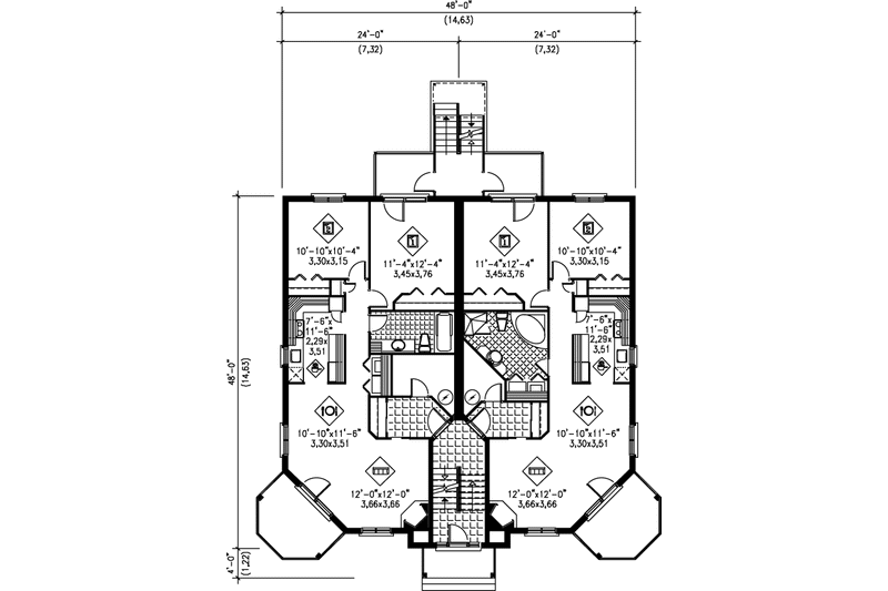 Dream House Plan - Floor Plan - Main Floor for European House Plan #25-304 - 2 bed, 1 bath