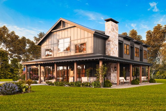 Exterior - Front Elevation 9 for Farmhouse House Plan #54-687 - 3 bed, 2.5 bath