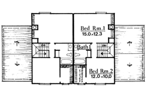 Floor Plan - Upper Floor House Plan #303-227 - 2 bed, 1.5 bath