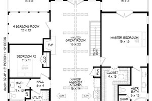 Floor Plan - Main Floor for Country House Plan #932-396 - 2 bed, 2 bath