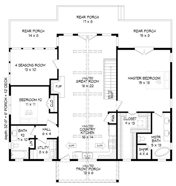 Home Plan - Country Floor Plan - Main Floor Plan #932-396