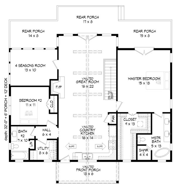 Dream House Plan - Country Floor Plan - Main Floor Plan #932-396