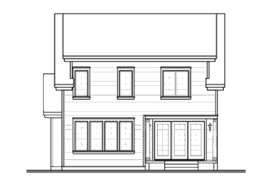 Exterior - Rear Elevation for Country House Plan #23-2240 - 3 bed, 1.5 bath