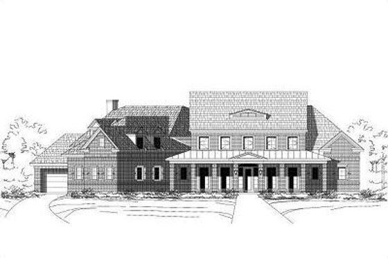 Exterior - Front Elevation for Traditional House Plan #411-296 - 4 bed, 5 bath