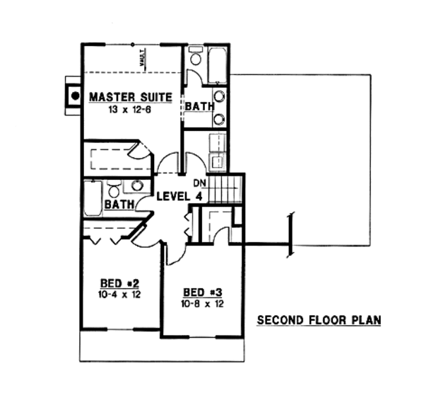 Traditional Floor Plan - Upper Floor Plan #67-144