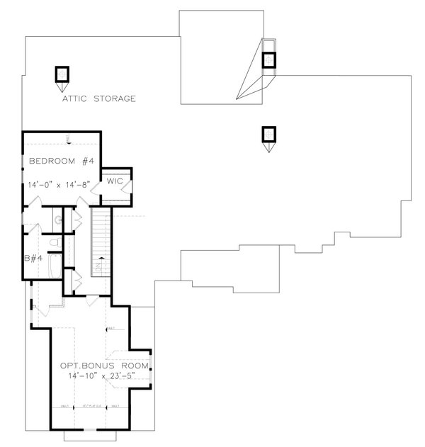 Craftsman Floor Plan - Upper Floor Plan #54-482