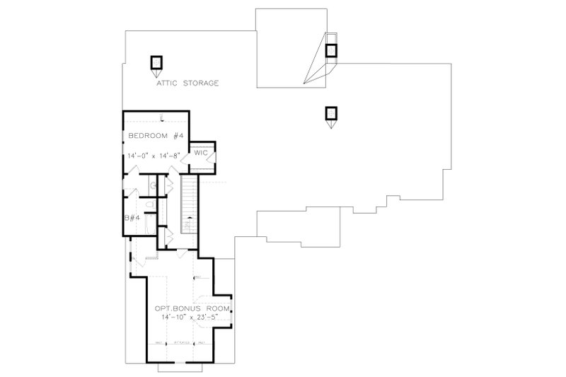 Architectural House Design - Floor Plan - Upper Floor for Craftsman House Plan #54-482 - 4 bed, 4.5 bath