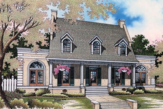 Exterior - Front Elevation for Southern House Plan #45-276 - 3 bed, 2.5 bath