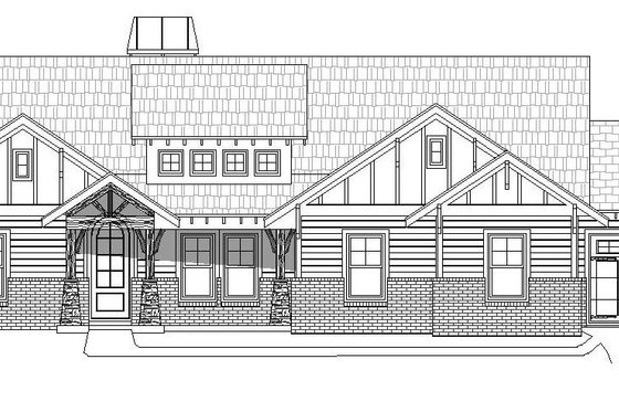 Exterior - Front Elevation 3 for Ranch House Plan #932-353 - 3 bed, 2 bath