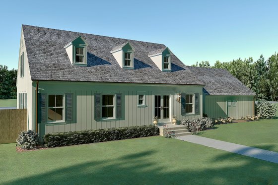 Exterior - Rear Elevation for Colonial House Plan #489-8 - 3 bed, 3.5 bath