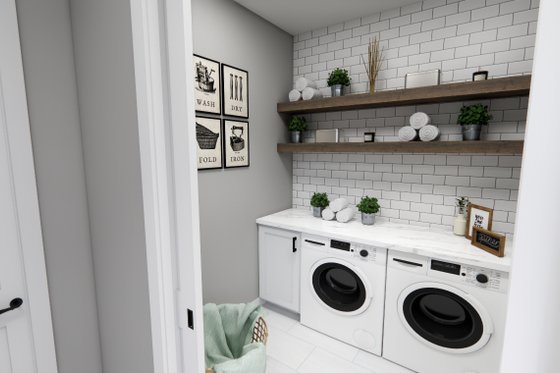 Interior - Laundry for Farmhouse House Plan #51-1302 - 3 bed, 3.5 bath