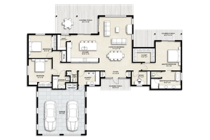 Floor Plan - Main Floor for Modern House Plan #924-26 - 3 bed, 2.5 bath