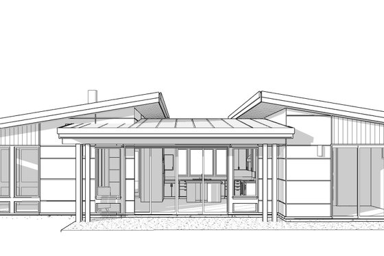 Exterior - Rear Elevation 2 for Modern House Plan #895-157 - 2 bed, 2 bath
