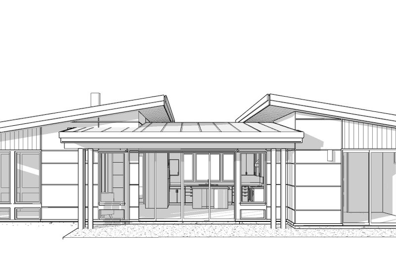 House Blueprint - Exterior - Rear Elevation 2 for Modern House Plan #895-157 - 2 bed, 2 bath