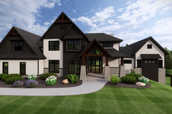 Exterior - Front Elevation 3 for Farmhouse House Plan #1064-297 - 5 bed, 3.5 bath