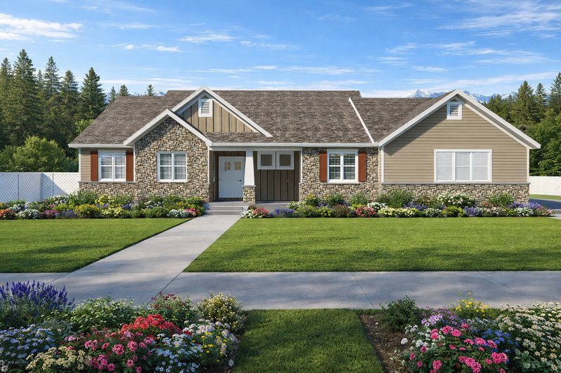 Architectural House Design - Exterior - Front Elevation 3 for Craftsman House Plan #1060-458 - 3 bed, 2 bath