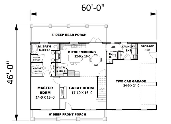 Dream House Plan - Bungalow Floor Plan - Main Floor Plan #44-197