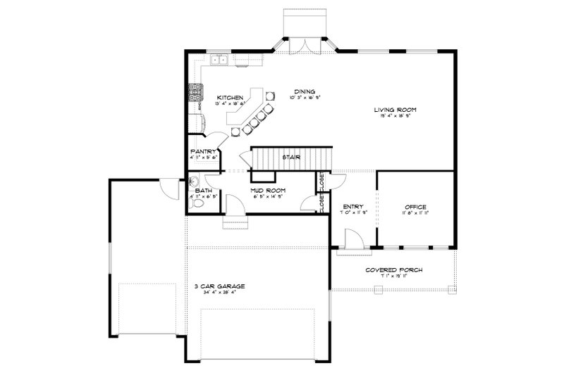 Dream House Plan - Floor Plan - Main Floor for Traditional House Plan #1060-208 - 4 bed, 2.5 bath