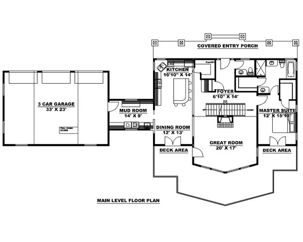 Architectural House Design - Farmhouse Floor Plan - Main Floor Plan #117-942