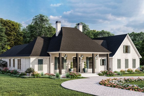 Exterior - Other Elevation for Traditional House Plan #406-9664 - 4 bed, 3 bath