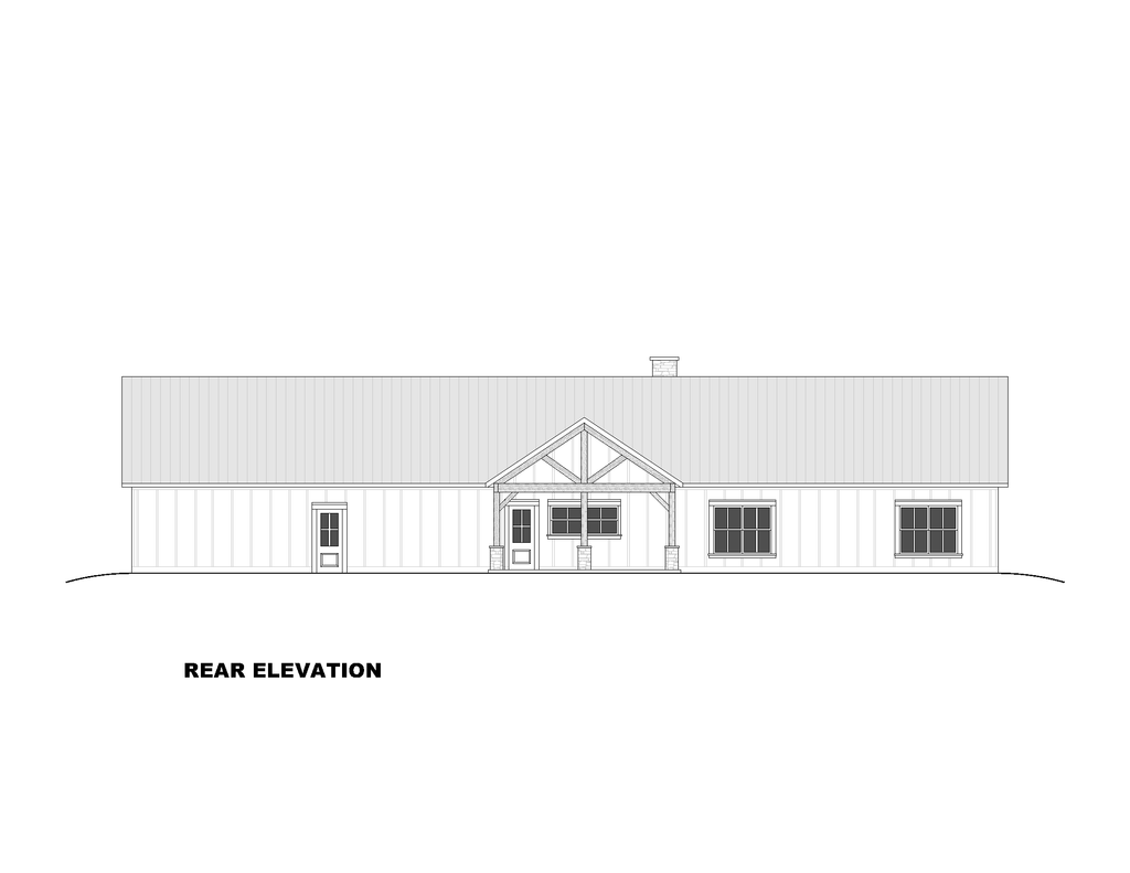 Exterior - Rear Elevation 1 for Barndominium House Plan #1117-50 - 5 bed, 3.5 bath