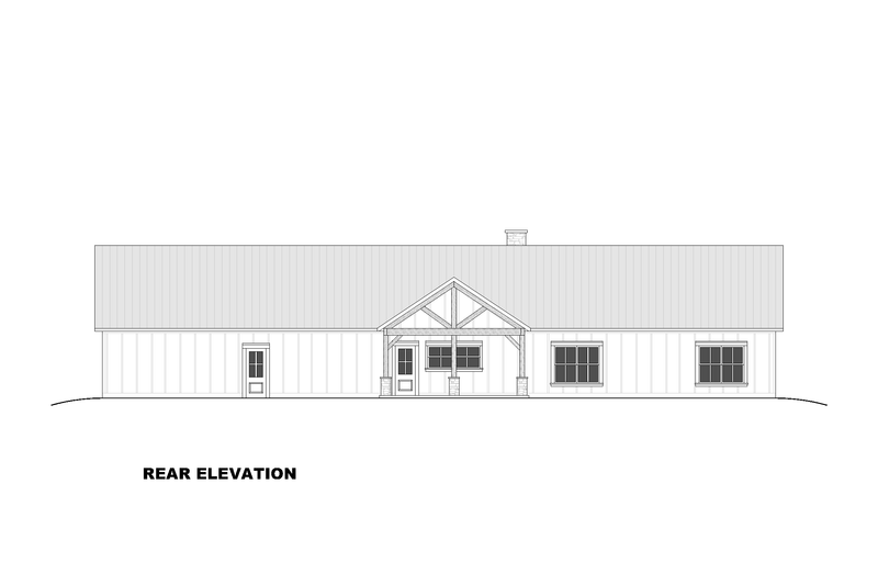 Architectural House Design - Exterior - Rear Elevation 1 for Barndominium House Plan #1117-50 - 5 bed, 3.5 bath