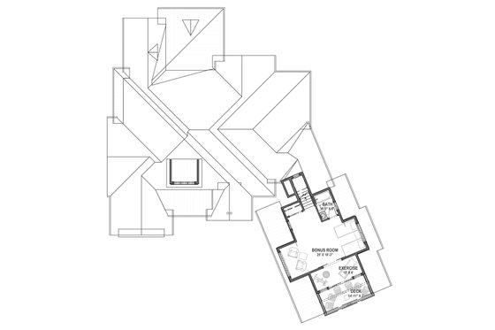 Floor Plan - Upper Floor for Farmhouse House Plan #1069-21 - 2 bed, 2.5 bath
