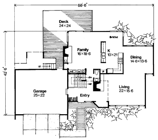 Modern Floor Plan - Main Floor Plan #320-429